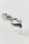 Urban Outfitters Etched Heart Locket Ring In Silver Etched, Women's At