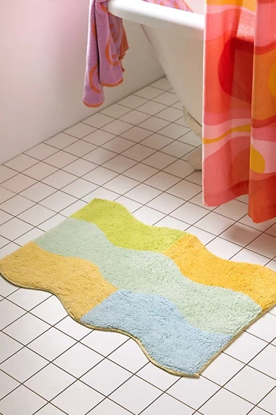 Urban Outfitters Everette Swirl Bath Mat In Cool At