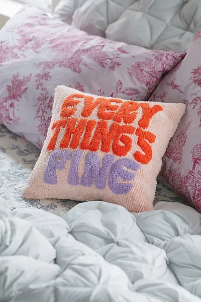 Urban Outfitters Everything's Fine Throw Pillow In Pink At  In Multi