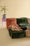 Urban Outfitters Evie Square Velvet Bean Bag Ottoman In Green At