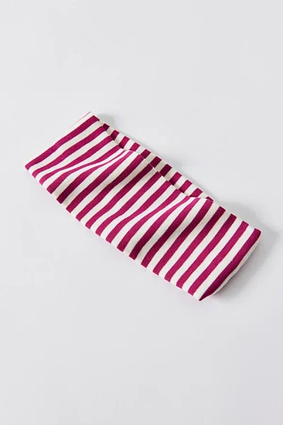 Urban Outfitters Evie Striped Headwrap Wide Headband In Berry, Women's At  In Red