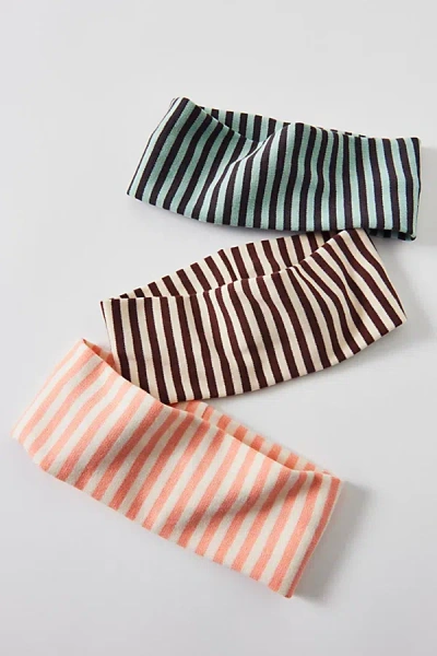 Urban Outfitters Evie Striped Headwrap Wide Headband In Chocolate, Women's At  In Multi