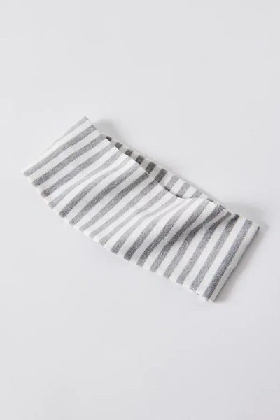 Urban Outfitters Evie Striped Headwrap Wide Headband In Grey, Women's At  In White