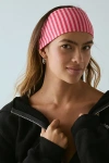Urban Outfitters Evie Striped Headwrap Wide Headband In Pink, Women's At