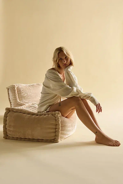 Urban Outfitters Evie Velvet Bean Bag Lounge Chair In Ivory At