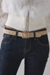 Urban Outfitters Ex-boyfriend Square Buckle Suede Belt In Tan, Women's At  In Brown