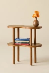 Urban Outfitters Ezra Wavy Wood Side Table In Acorn Rubberwood At
