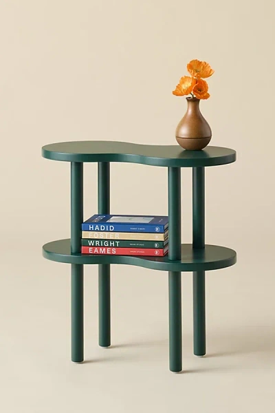 Urban Outfitters Ezra Wavy Wood Side Table In Green At