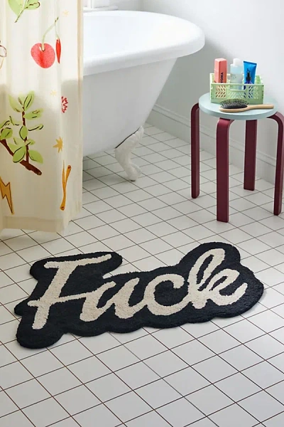 Urban Outfitters F*** Bath Mat In Black/white At