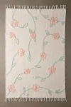 Urban Outfitters Falling Vines Floral Hilo Tufted Rug In White At