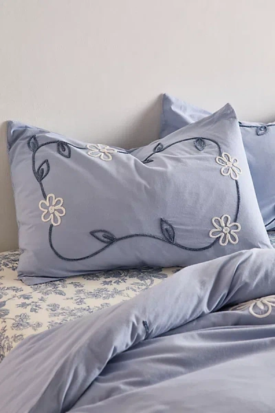 Urban Outfitters Falling Vines Floral Sham Set In Blue At