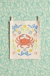 Urban Outfitters Fancy Crab Embroidered Flag Tapestry In Cream At