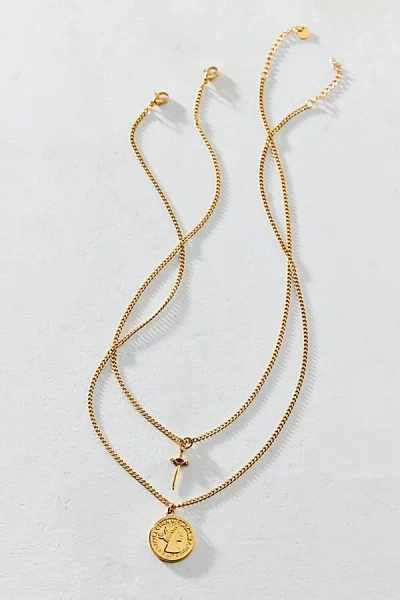 Urban Outfitters Fatale Waterproof Layering Necklace Set In Gold, Women's At