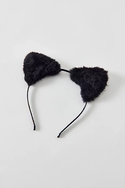 Urban Outfitters Faux Fur Cat Ears Headband In Black, Women's At