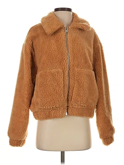 Pre-owned Urban Outfitters Faux Fur Jacket In Orange