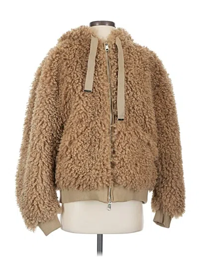 Pre-owned Urban Outfitters Faux Fur Jacket In Tan