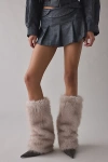 Urban Outfitters Faux Fur Leg Warmers In Cream, Women's At  In White