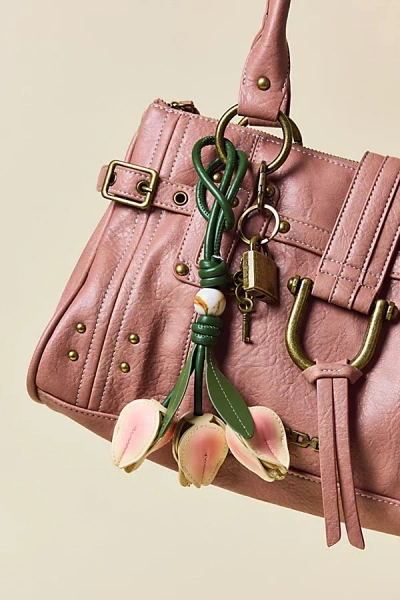 Urban Outfitters Faux Leather Flower Bouquet Bag Charm In Peach, Women's At  In Orange