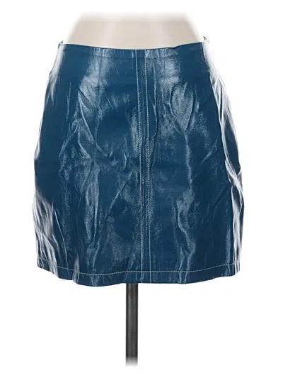 Pre-owned Urban Outfitters Faux Leather Skirt In Blue