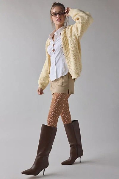 Urban Outfitters Fawn Print Tights In Mocha Fawn, Women's At  In Multi