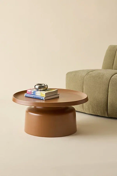 Urban Outfitters Faye Short Pedestal Metal Coffee Table In Brown At