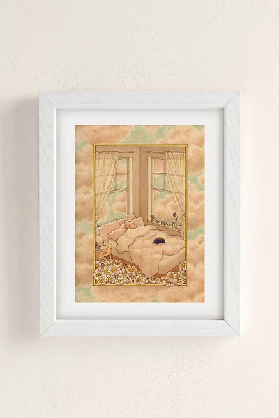 Urban Outfitters Felicia Chao Bed In The Clouds Art Print In White Wood Frame At