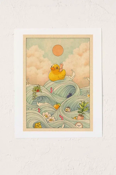 Urban Outfitters Felicia Chao Duck At Sea Art Print At  In Neutral