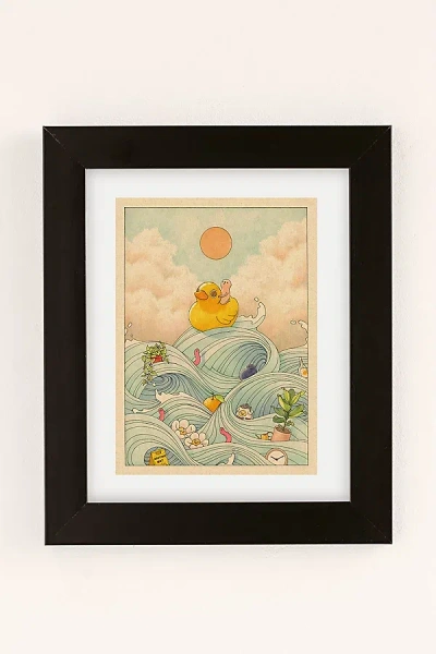 Urban Outfitters Felicia Chao Duck At Sea Art Print In Black Matte Frame At  In Neutral