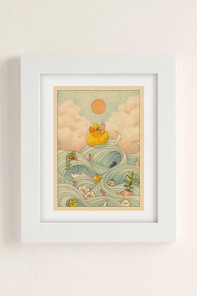 Urban Outfitters Felicia Chao Duck At Sea Art Print In White Matte Frame At  In Neutral