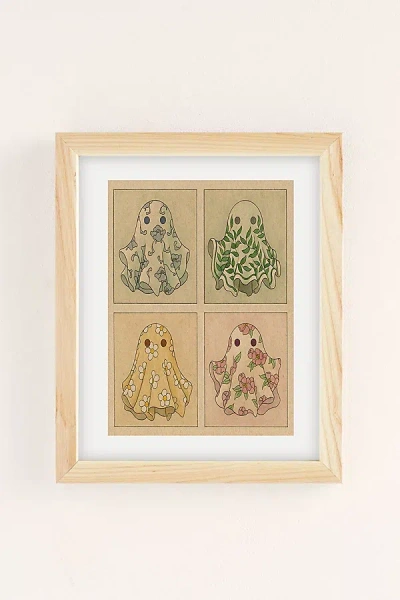 Urban Outfitters Felicia Chao Floral Ghosties Art Print In Natural Wood Frame At  In Neutral