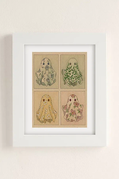 Urban Outfitters Felicia Chao Floral Ghosties Art Print In White Matte Frame At
