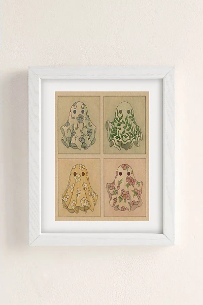 Urban Outfitters Felicia Chao Floral Ghosties Art Print In White Wood Frame At