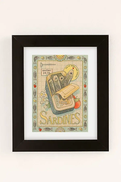 Urban Outfitters Felicia Chao Sardines Art Print In Black Matte Frame At