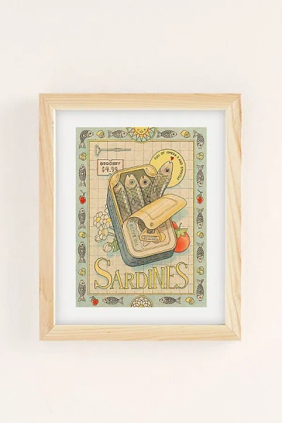 Urban Outfitters Felicia Chao Sardines Art Print In Natural Wood Frame At  In Multi
