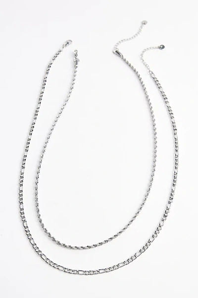 Urban Outfitters Figaro Chain Layering Necklace In Silver, Men's At