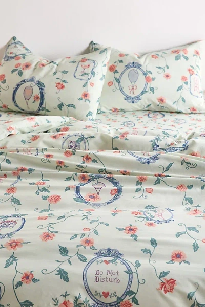 Urban Outfitters Finley Frame Patterned Core Duvet Set In Blue At