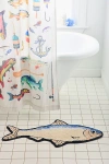 Urban Outfitters Fish Shaped Plush Tufted Bath Mat In Blue At  In Multi