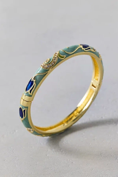 Urban Outfitters Floral Enameled Bangle Bracelet In Blue, Women's At  In Multi