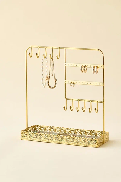 Urban Outfitters Floral Metal Jewelry Organizer In Gold At