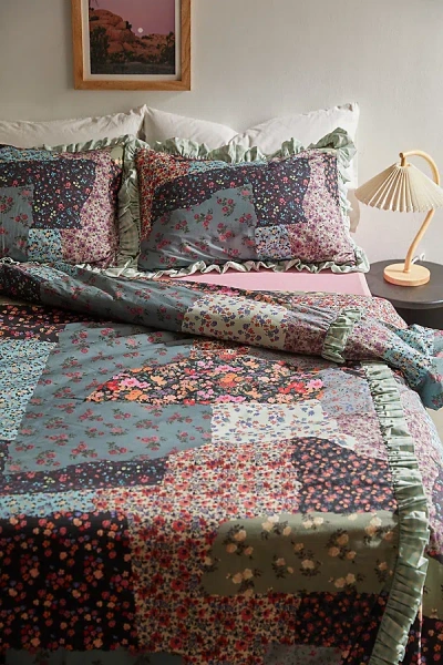 Urban Outfitters Floral Patchwork Ruffle Duvet Cover At  In Multi