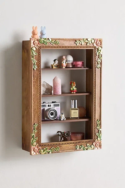 Urban Outfitters Florence Floral Gilded Figurine Wall Shelf In Brown At