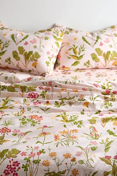 Urban Outfitters Flori Wildflower Floral Duvet Set In Pink At