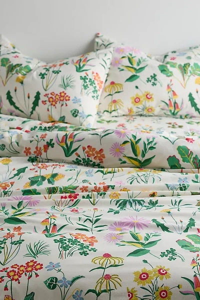 Urban Outfitters Flori Wildflower Floral Duvet Set In White At