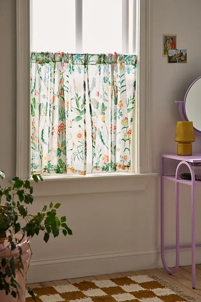 Urban Outfitters Flori Wildflower Pattern Café Curtain Set In White At