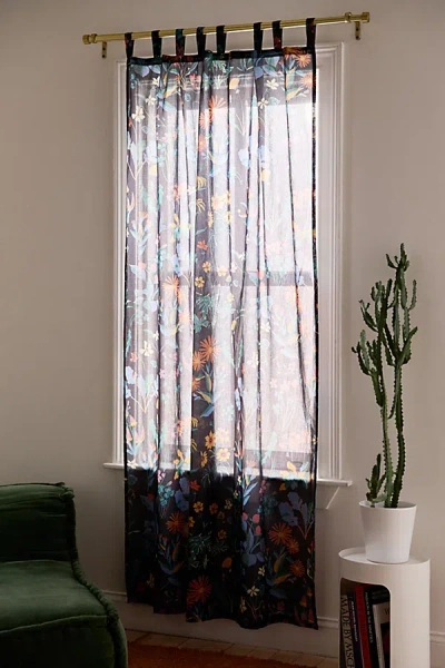 Urban Outfitters Flori Wildflower Pattern Window Panel In Carbon At
