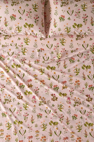 Urban Outfitters Flori Wildflower Patterned Sheet Set In Pink At