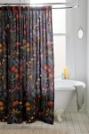 Urban Outfitters Flori Wildflower Patterned Shower Curtain In Carbon At