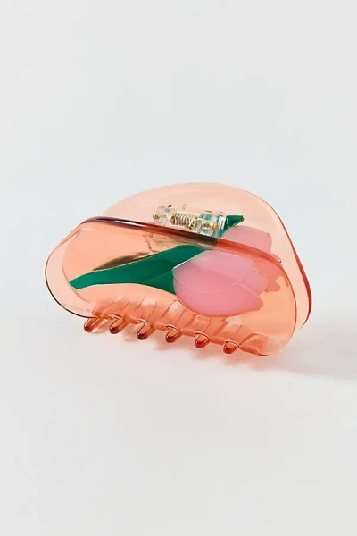 Urban Outfitters Flower Inset Claw Clip In Peach, Women's At  In Orange