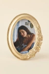 Urban Outfitters Flower Oval 4" X 6" Picture Frame In Gold At