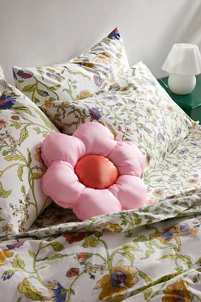 Urban Outfitters Flower Puff Throw Pillow In Pink At